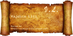 Vajdics Lili névjegykártya